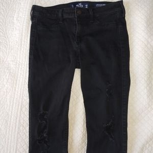 Hollister Distressed Black Jeggings